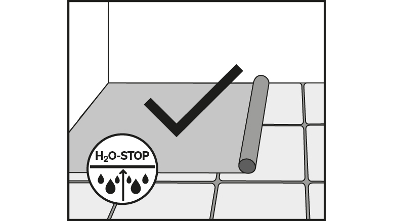 PE-Folie als Trennschicht auf Fliesen, Platten oder Steinböden PE-Folie als Trennschicht auf Fliesen, Platten oder Steinböden